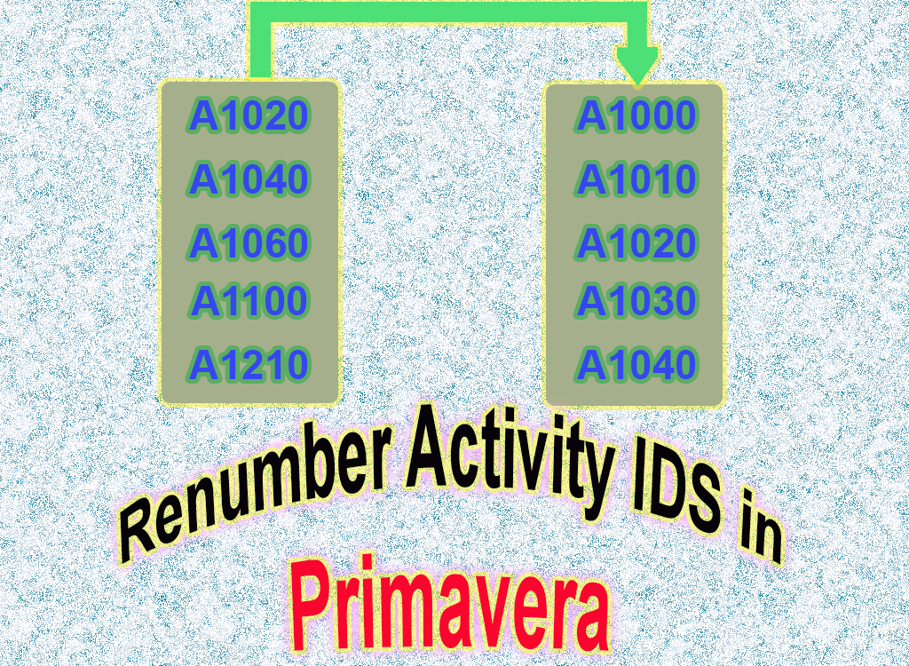 Renumber Activity IDS in Primavera primavera